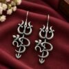 Oxidized Trishul Om Earring traditional spiritual jewelry for women