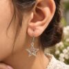 German Silver Star Hook Earring elegant star jewelry for women