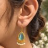 Gold Plated Drop Hook Earring elegant brass jewelry premium gold finish