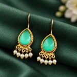 Gorgeous Gold Plated Drop Hook Earring for Elegant and Festive Style - "MInt"