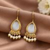 Gold Plated Drop Hook Earring elegant brass jewelry premium gold finish