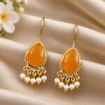 Gorgeous Gold Plated Drop Hook Earring for Elegant and Festive Style - "Yellow"