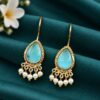 Gold Plated Drop Hook Earring elegant brass jewelry premium gold finish