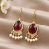Gold Plated Drop Hook Earring elegant brass jewelry premium gold finish