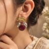Two Tone Elephant Stud Earring elegant ethnic brass jewelry design