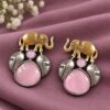 Two Tone Elephant Stud Earring elegant ethnic brass jewelry design