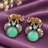 Two Tone Elephant Stud Earring elegant ethnic brass jewelry design