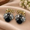 Two Tone Elephant Stud Earring elegant ethnic brass jewelry design