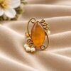 Gold Plated Stylish Ring with elegant premium brass jewelry design