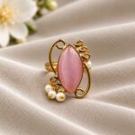 Gold Plated Stylish Ring – Premium Design for Elegant Everyday Fashion - ''BabyPink''