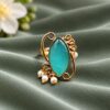 Gold Plated Stylish Ring with elegant premium brass jewelry design