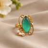Gold Plated Stylish Ring with elegant premium brass jewelry design