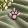 Oxidized Silver Flower Ring with elegant floral brass jewelry design