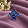 Oxidized Silver Flower Ring with elegant floral brass jewelry design