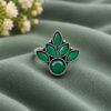 Oxidized Silver Flower Ring with elegant floral brass jewelry design