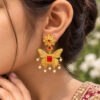 Gold Plated Butterfly Stud Earring with elegant brass jewelry design