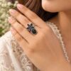 Adjustable Flower Ring floral brass jewelry for women