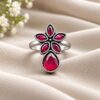 Adjustable Flower Ring for Elegant Everyday and Party Styling 17 Adjustable Flower Ring floral brass jewelry for women