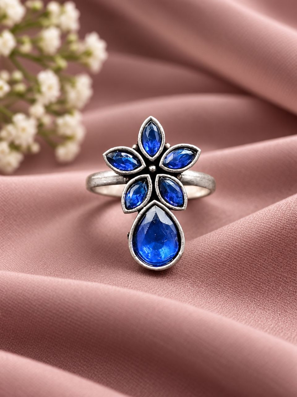 Adjustable Flower Ring for Elegant Everyday and Party Styling 8 Adjustable Flower Ring floral brass jewelry for women