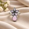 Adjustable Flower Ring for Elegant Everyday and Party Styling 14 Adjustable Flower Ring floral brass jewelry for women