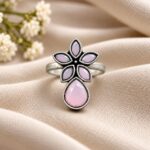 Adjustable Flower Ring for Elegant Everyday and Party Styling - ''BabyPink''