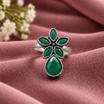 Adjustable Flower Ring for Elegant Everyday and Party Styling - "Green"