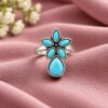 Adjustable Flower Ring for Elegant Everyday and Party Styling 12 Adjustable Flower Ring floral brass jewelry for women