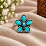 Gorgeous Beautiful Silver Flower Ring for Elegant and Minimalist Jewelry - "Aqua"