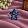 Beautiful Silver Flower Ring floral brass jewelry for women