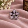Beautiful Silver Flower Ring floral brass jewelry for women