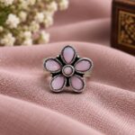 Gorgeous Beautiful Silver Flower Ring for Elegant and Minimalist Jewelry - ''BabyPink''