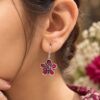 Unique Oxidized Floral Earring traditional brass floral jewelry for women