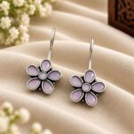 Dazzling Unique Oxidized Floral Earring for Ethnic and Festive Style - ''BabyPink''