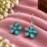 Dazzling Unique Oxidized Floral Earring for Ethnic and Festive Style - "Aqua"