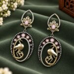 Charming Dangler Two Tone Bird Earring for Stylish Everyday and Party Wear - ''BabyPink''