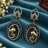 Charming Dangler Two Tone Bird Earring for Stylish Everyday and Party Wear 16 Dangler Two Tone Duck Earring two tone brass animal jewelry for women