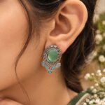 Elegant Oxidized Silver Round Stud Earring for Stylish and Ethnic Looks