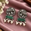 Oxidized Elephant Stud Earring traditional elephant design ethnic jewelry