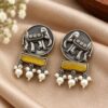Oxidized Elephant Stud Earring traditional elephant design ethnic jewelry