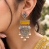Oxidized Dangler Floral Earring with elegant floral ethnic design