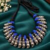 Silver Lotus Thread Necklace with elegant lotus floral design for women