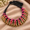 Peacock Thread Necklace – Elegant Traditional Jewelry with Graceful Detailing 5 Peacock Thread Necklace with elegant traditional peacock detailing for women