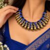 Peacock Thread Necklace with elegant traditional peacock detailing for women