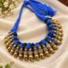 Gold Plated Lotus Thread Necklace – Exquisite Elegant Jewelry for Navratri Collection 4 Gold Plated Lotus Thread Necklace with elegant lotus floral detailing for women