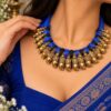Gold Plated Lotus Thread Necklace with elegant lotus floral detailing for women