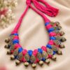 Unique Gold Plated Thread Necklace elegant gold finish lightweight jewelry for women