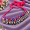 Adjustable Silver Peacock Thread Necklace elegant peacock design premium silver jewelry