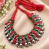 Adjustable Silver Peacock Thread Necklace elegant peacock design premium silver jewelry