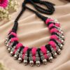 Silver Lotus Thread Necklace – Traditional Jewelry for Best Navratri Collection 6 Silver Lotus Thread Necklace elegant lotus design premium traditional jewelry