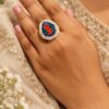 Adjustable Drop Meenakari Ring colorful traditional brass jewelry for women
